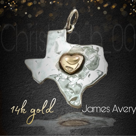 14k gold heart of Texas pendant AMAZING CONDITION soft hammered appearance - Picture 1 of 14